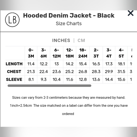 BNWT Little Bipsy Hooded Grey & Black Denim + Knit Jacket size 3T-4T - Picture 8 of 8